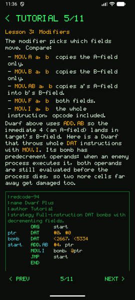 Interactive tutorial